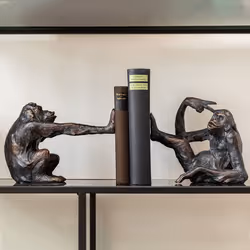 KARE Design Monkey fermalibro Bronzo, Marrone Poliresina - Vista aggiuntiva 4