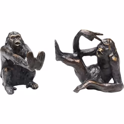 KARE Design Monkey fermalibro Bronzo, Marrone Poliresina - Vista aggiuntiva 6