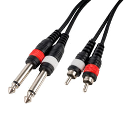 CASCHA HH 2094 cavo audio 1 m 2 x 6.35mm 2 x RCA Nero