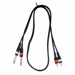 CASCHA HH 2094 cavo audio 1 m 2 x 6.35mm 2 x RCA Nero - Vista aggiuntiva 2