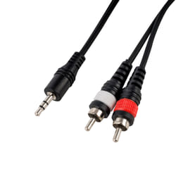 CASCHA HH 2099 cavo audio 6 m 3.5mm 2 x RCA Nero