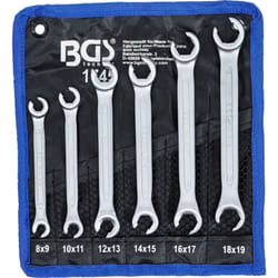 Bgs Technic - bgs 1745 serie 6 pezzi chiavi doppio anello aperto per raccordi tubi freni
