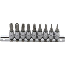 Bgs Technic - Serie di chiavi a bussola 6,3 mm (1/4') profilo a t (per Torx) con alesatura T10 - T50 9 pz.