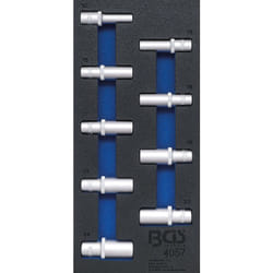 Bgs Technic - Modulo per carrelli portautensili 1/3: serie bussole esagonali profonde 9 pz.