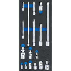 Bgs Technic - Modulo per carrelli portautensili 1/3: set prolunghe, adattatore e snodi 17 pz.