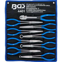 Bgs Technic - Serie di pinze a becco lungo e per connettori piatti candele extra lunghe 9 pz.