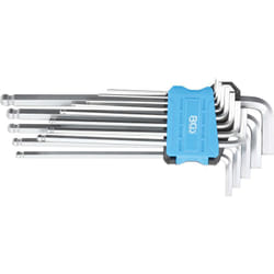 Bgs Technic - Serie di chiavi ad angolo extra lunghe esagono interno con testa sferica 1,27 - 10 mm 13 pz.