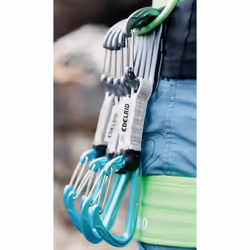 Edelrid 737930106020 moschettone da scalata Moschettone di blocco A forma di D Blu, Argento 6 pz