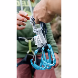 Edelrid 737930106020 moschettone da scalata Moschettone di blocco A forma di D Blu, Argento 6 pz