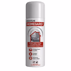 Frontline Homegard è uno spray insetticida e acaricida per rimuovere da mobili, tappetti, divani e poltrone larve, pulci e ze ...