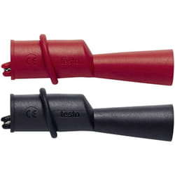 Testo - 0590 0009 Kit morsetti a coccodrillo a vite cat iii 1000 v, cat iv 600 v Nero, Rosso