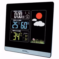 Technoline WS 6448, Nero, Termometro da interno, Termometro da esterno, 120 mm, 24 mm, 120 mm