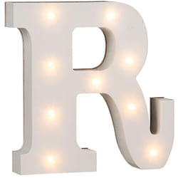 Out Of The Blue - lettera r in legno con illuminazione, con 9 LED
