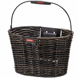 KLICKfix Structura Oval, Frontale, Cestino per biciclette, Metallo, Plastica, Nero, Marrone, 16 L, 5 kg