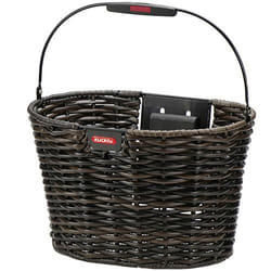 KLICKfix Structura Oval Frontale Cestino per biciclette 16 L Metallo, Plastica Nero, Marrone