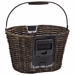KLICKfix Structura Oval Frontale Cestino per biciclette 16 L Metallo, Plastica Nero, Marrone
