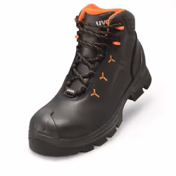 Uvex 65232, Unisex, Adulto, Stivali di sicurezza, Nero, Arancione, ESD, HI, HRO, S3, SRC, Chiusura con lacci