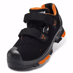 Uvex 65002, Unisex, Adulto, Sandali di sicurezza, Nero, Arancione, ESD, P, S1, SRC, Chiusura con gancio e passante