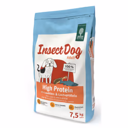 Green Petfood InsectDog High Protein, Adulto, Insetto, Salmone, 7,5 kg