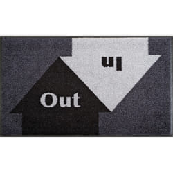 wash+dry In & Out Zerbino decorativo Interno Rettangolare Nero, Grigio