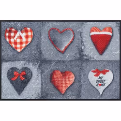wash+dry My Sweet Home gray, Zerbino decorativo, Interno, Rettangolare, Grigio, Immagine, Poliammide
