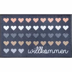 wash+dry Willkommen Herzen, Zerbino decorativo, Interno, Rettangolare, Multicolore, Immagine, 500 mm