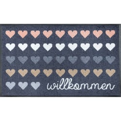 wash+dry Willkommen Herzen Zerbino decorativo Interno Rettangolare Multicolore
