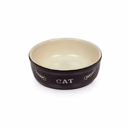Nobby 73351, Gatto, Ceramica, Beige, Nero, Ciotola per animali domestici, Monocromatico, 0,25 L