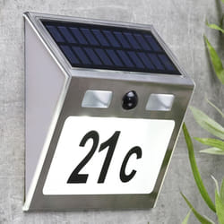 HI - Numero Civico Illuminato a led Solare Argento