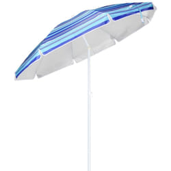 Ombrellone da Spiaggia 200 cm Blu a Righe HI