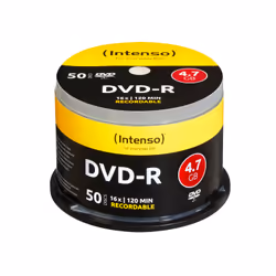 Intenso DVD-R 4.7GB, 16x, DVD-R, 120 mm, Scatola per torte, 50 pz, 4,7 GB