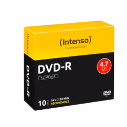 Intenso DVD-R 4.7GB, 16x, DVD-R, 120 mm, Custodia per CD, 10 pz, 4,7 GB