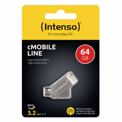 Intenso cMobile Line unità flash USB 64 GB USB Type-A / USB Type-C 3.2 Gen 1 (3.1 Gen 1) Argento - Vista aggiuntiva 8