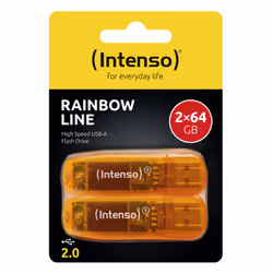 Intenso Rainbow Line 64 GB Orange 2er unità flash USB USB tipo A 2.0 Arancione - Vista aggiuntiva 2