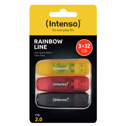 Intenso Rainbow 3x32GB Yellow/Red/Black unità flash USB USB tipo A 2.0 Trasparente - Vista aggiuntiva 4