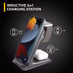 Intenso BS13 Cuffie, Smartphone, Orologio intelligente Nero USB Carica wireless Ricarica rapida Interno