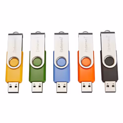 Intenso Basic Line, 64 GB, USB tipo A, 2.0, 28 MB/s, Girevole, Nero, Blu, Verde, Arancione, Giallo