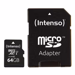 Intenso 3423593, 64 GB, MicroSD, Classe 10, UHS-I, 90 MB/s, Class 1 (U1)