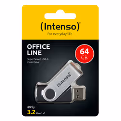 Intenso USB 64GB OFFICE LINE 3.2 Gen1 Silver-Black unità flash USB USB tipo A 3.2 Gen 1 (3.1 Gen 1) Nero, Argento - Vista aggiuntiva 8