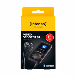 Intenso Lettore MP3 Video Scooter BT 64 GB – Bluetooth 5.0, display LCD da 1,8", USB-C, lettore di schede microSD, autonomia 18 ore, lettore musicale e video, nero - Vista aggiuntiva 3