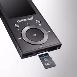 Intenso Lettore MP3 Video Scooter BT 64 GB – Bluetooth 5.0, display LCD da 1,8", USB-C, lettore di schede microSD, autonomia 18 ore, lettore musicale e video, nero - Vista aggiuntiva 7