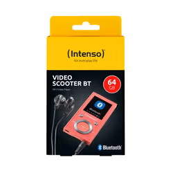 Intenso Video Scooter BT MP3-Player 64 GB - Bluetooth 5.0, Display LCD da 1,8", USB-C, lettore di schede microSD, 18 ore di autonomia, lettore musicale e video, Rosa - Vista aggiuntiva 3