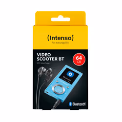 Intenso Video Scooter BT MP3-Player 64 GB - Bluetooth 5.0, Display LCD da 1,8", USB-C, lettore di schede microSD, 18 ore di autonomia, lettore musicale e video, Blu - Vista aggiuntiva 2