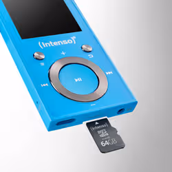 Intenso Video Scooter BT MP3-Player 64 GB - Bluetooth 5.0, Display LCD da 1,8", USB-C, lettore di schede microSD, 18 ore di autonomia, lettore musicale e video, Blu - Vista aggiuntiva 7