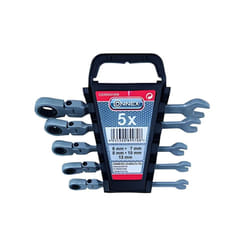 Masidef Set chiavi combinate a cricchetto testa snodata 5 pz.