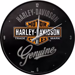 Nostalgic Art Harley-Davidson, Parete, Orologio al quarzo, Cerchio, Nero, Metallo, Adulti
