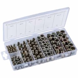 Assortimento dadi per rivetti in acciaio galvanizzato 150 pezzi CONDOR Gambo tondo zigrinato per una migliore resistenza alla ...