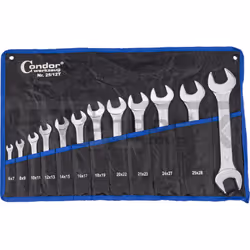 Serie 12 chiavi fisse extra piatte cromate CONDOR CARATTERISTICHE: Gamma: 6-32mmMisure di contenute: 6x7, 8x9, 10x11, 12x13, ...