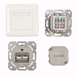 Synergy 21 S216358, 2 x RJ-45, 6a, Bianco, 80 mm, 80 mm, 5,6 cm