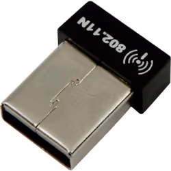 ALLNET ALL0235NANO, Cablato, USB, WLAN, Wi-Fi 4 (802.11n), 150 Mbit/s, Nero
